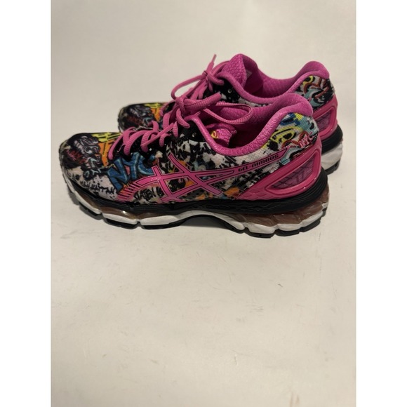 Asics Shoes - Asics Gel Nimbus 17 2015 NYC Marathon Running Shoes Womens 7.5 Graffiti T5M8N